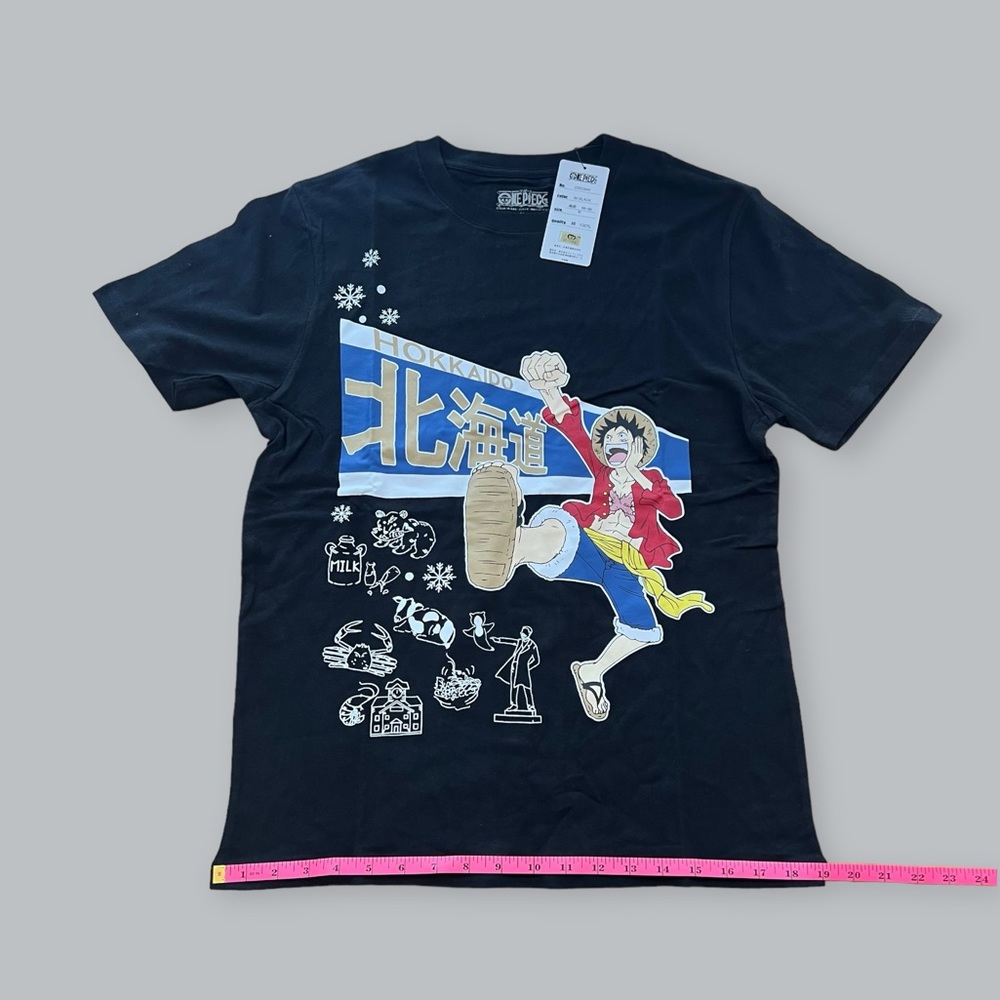 One Piece Luffy Anime Manga Unisex Adult Size M Black Hokkaido New short sleeve - Picture 3 of 9